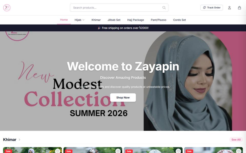Zayapin — homepage screenshot